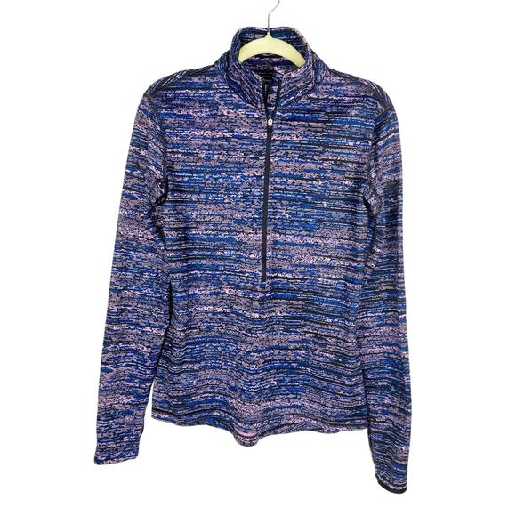Nike Tops - Nike Pro Dri-Fit Purple/Blue Fleece Lined Long Sleeve High Collar Top Sz Medium